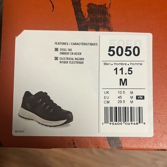 Worx Steel Toe safety shoes, Black Size 11.5 M. New with box, never worn!! - Picture 4 of 4